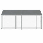 Dog Cage with Roof and Doors Grey 4x2x2 m Galvanised Steel