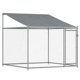 Dog Cage with Roof and Doors Grey 4x2x2 m Galvanised Steel