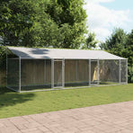 Dog Cage with Roof and Doors Grey 6x2x2 m Galvanised Steel