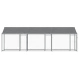 Dog Cage with Roof and Doors Grey 6x2x2 m Galvanised Steel - Side View
