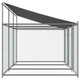 Dog Cage with Roof and Doors Grey 6x2x2 m Galvanised Steel - Top-Down View