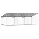 Dog Cage with Roof and Doors Grey 6x2x2 m Galvanised Steel