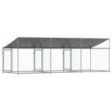 Dog Cage with Roof and Doors Grey 6x2x2 m Galvanised Steel - 45-Degree Angle