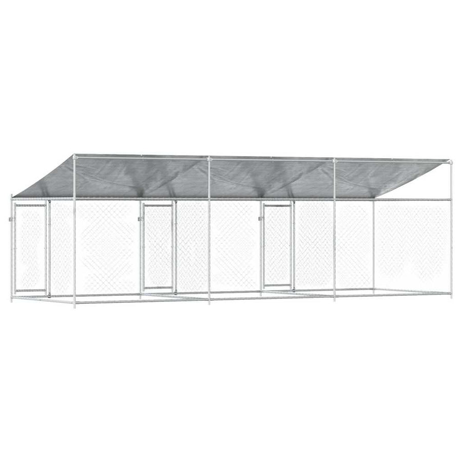 Dog Cage with Roof and Doors Grey 6x2x2 m Galvanised Steel