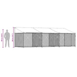 Dog Cage with Roof and Doors Grey 6x2x2 m Galvanised Steel - Extra Image