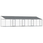 Dog Cage with Roof and Doors Grey 8x2x2 m Galvanised Steel