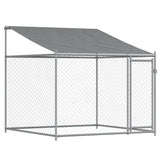 Dog Cage with Roof and Doors Grey 8x2x2 m Galvanised Steel - Top-Down View