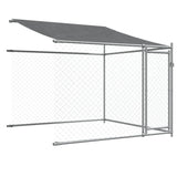 Dog Cage with Roof and Doors Grey 8x2x2 m Galvanised Steel - 45-Degree Angle