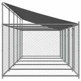 Dog Cage with Roof and Doors Grey 10x2x2 m Galvanised Steel - 45-Degree Angle
