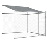 Dog Cage with Roof and Doors Grey 10x2x2 m Galvanised Steel - Close-Up Angle