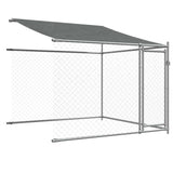 Dog Cage with Roof and Doors Grey 10x2x2 m Galvanised Steel - Low Angle