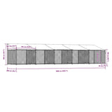 Dog Cage with Roof and Doors Grey 10x2x2 m Galvanised Steel