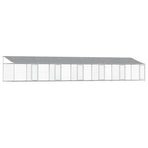 Dog Cage with Roof and Doors Grey 12x2x2 m Galvanised Steel