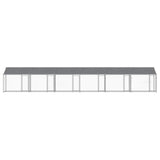 Dog Cage with Roof and Doors Grey 12x2x2 m Galvanised Steel - Top-Down View
