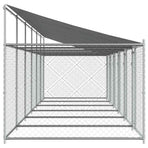 Dog Cage with Roof and Doors Grey 12x2x2 m Galvanised Steel