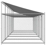 Dog Cage with Roof and Doors Grey 12x2x2 m Galvanised Steel - 45-Degree Angle