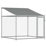 Dog Cage with Roof and Doors Grey 12x2x2 m Galvanised Steel - Top-Down View