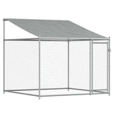 Dog Cage with Roof and Doors Grey 12x2x2 m Galvanised Steel