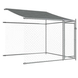 Dog Cage with Roof and Doors Grey 12x2x2 m Galvanised Steel - 45-Degree Angle