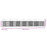 Dog Cage with Roof and Doors Grey 12x2x2 m Galvanised Steel - Rear View