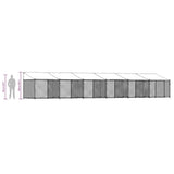 Dog Cage with Roof and Doors Grey 12x2x2 m Galvanised Steel