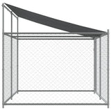 Dog Cage with Roof and Door Grey 4x2x2 m Galvanised Steel - 45-Degree Angle