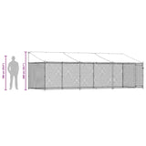Dog Cage with Roof and Door Grey 6x2x2 m Galvanised Steel - Extra Image