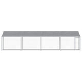 Dog Cage with Roof and Door Grey 8x2x2 m Galvanised Steel - Top-Down View