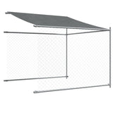 Dog Cage with Roof and Door Grey 8x2x2 m Galvanised Steel - Top-Down View
