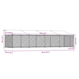 Dog Cage with Roof and Door Grey 8x2x2 m Galvanised Steel