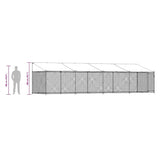 Dog Cage with Roof and Door Grey 8x2x2 m Galvanised Steel