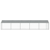 Dog Cage with Roof and Door Grey 10x2x2 m Galvanised Steel