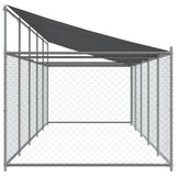 Dog Cage with Roof and Door Grey 10x2x2 m Galvanised Steel - 45-Degree Angle