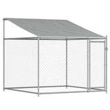 Dog Cage with Roof and Door Grey 10x2x2 m Galvanised Steel