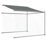 Dog Cage with Roof and Door Grey 10x2x2 m Galvanised Steel - Low Angle