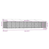 Dog Cage with Roof and Door Grey 10x2x2 m Galvanised Steel