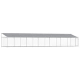 Dog Cage with Roof and Door Grey 12x2x2 m Galvanised Steel