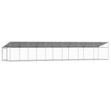 Dog Cage with Roof and Door Grey 12x2x2 m Galvanised Steel - Extra Image