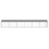 Dog Cage with Roof and Door Grey 12x2x2 m Galvanised Steel