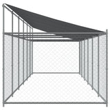 Dog Cage with Roof and Door Grey 12x2x2 m Galvanised Steel - 45-Degree Angle