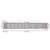 Dog Cage with Roof and Door Grey 12x2x2 m Galvanised Steel