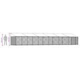 Dog Cage with Roof and Door Grey 12x2x2 m Galvanised Steel
