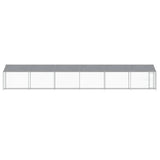Dog Cage with Roof and Door Grey 12x2x2 m Galvanised Steel