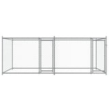 Dog Cage with Doors Grey 4x2x1.5 m Galvanised Steel - Top-Down View