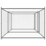 Dog Cage with Doors Grey 4x2x1.5 m Galvanised Steel - 45-Degree Angle