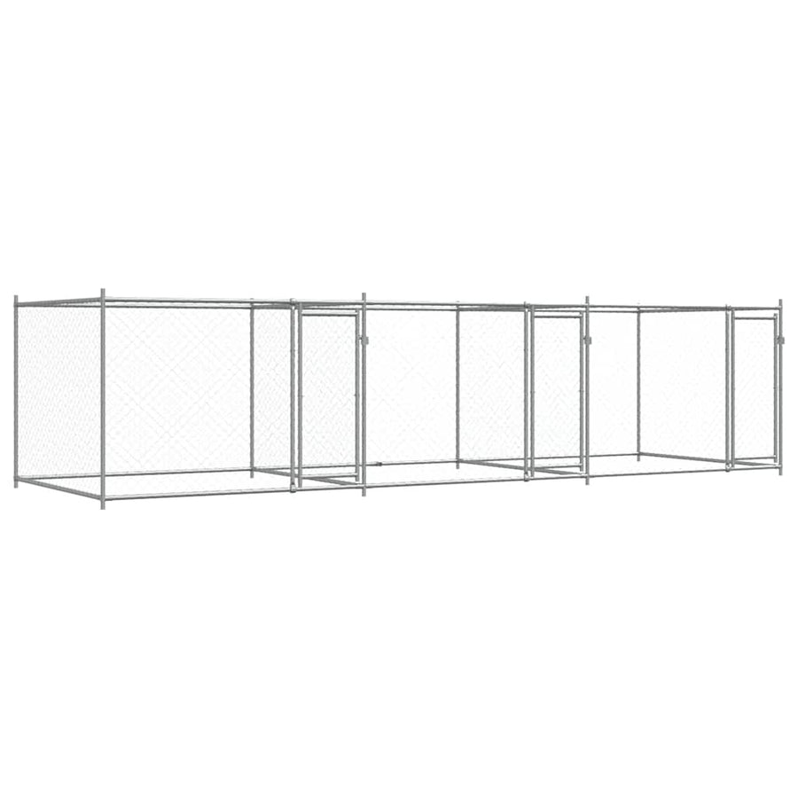 Dog Cage with Doors Grey 6x2x1.5 m Galvanised Steel