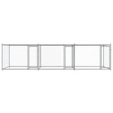 Dog Cage with Doors Grey 6x2x1.5 m Galvanised Steel - Side View