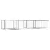 Dog Cage with Doors Grey 8x2x1.5 m Galvanised Steel
