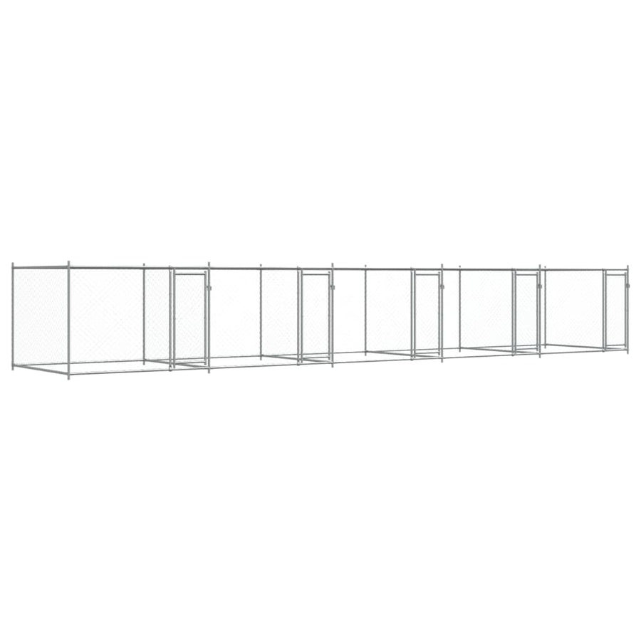 Dog Cage with Doors Grey 10x2x1.5 m Galvanised Steel