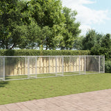 Dog Cage with Doors Grey 10x2x1.5 m Galvanised Steel - Front View